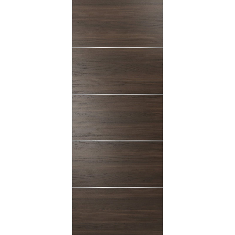 Planum Flush Wood Standard Door Slab, 30" x 96", Chocolate Ash