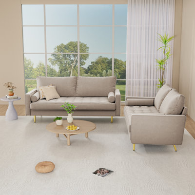 2 - Piece Velvet Square Arm Living Room Set