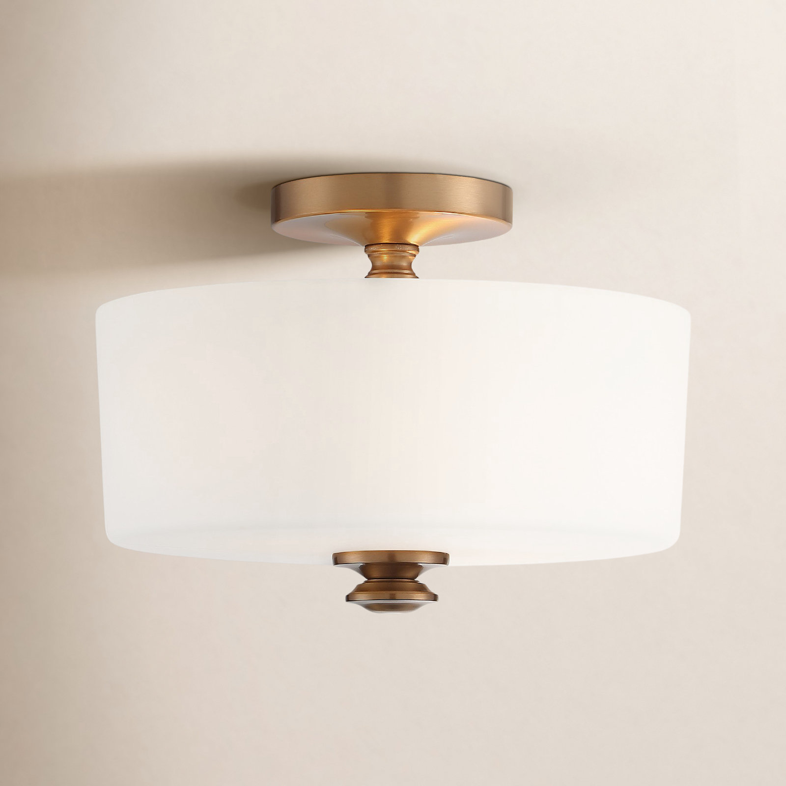 Nula 2-Light Semi Flush Mount, Vibrant Gold