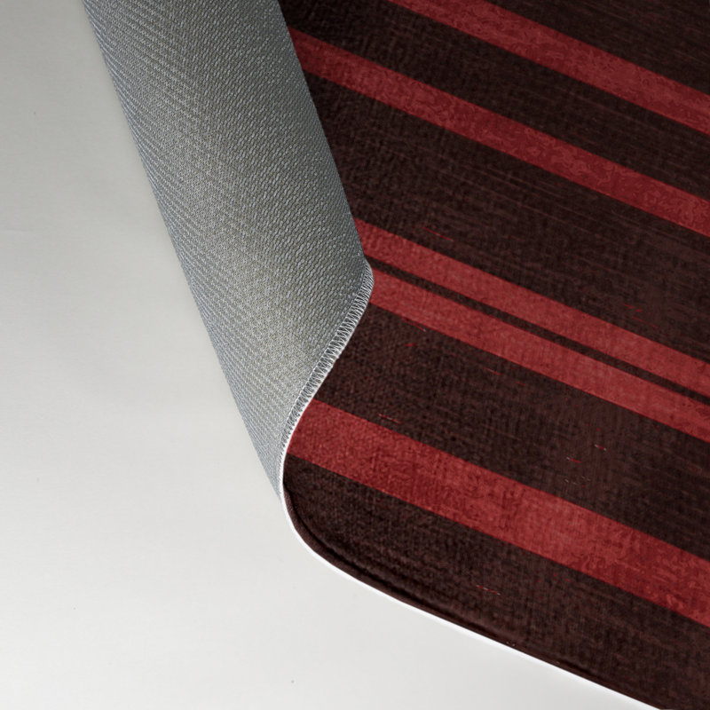 Tapis intérieur / extérieur noir HorizontalStripes, Rectangle 5 pi x 7 pi