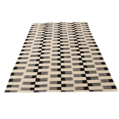 Tapis noir et blanc Ponce