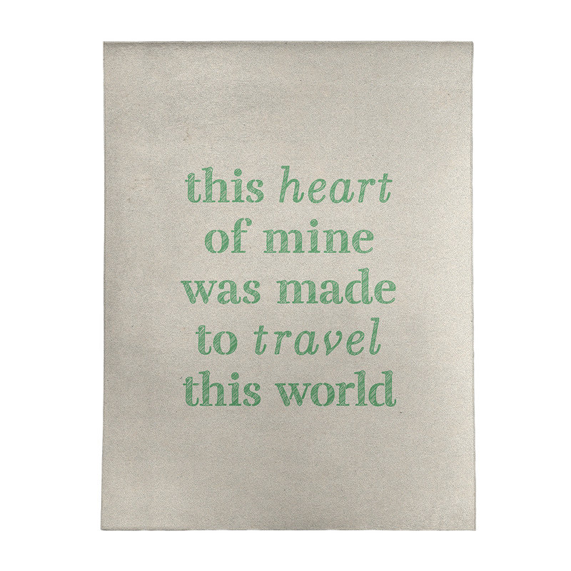 Tapis en poly citation "travel travel love quot", Rectangle 5 pi x 7 pi