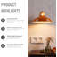 31.5cm Industrial Metal Lampshade, Modern Ceiling Pendant Light Shade, E27 Easy Fit Lamp Shade for Kitchen, Dining Room, Living Room Lighting-127423402
