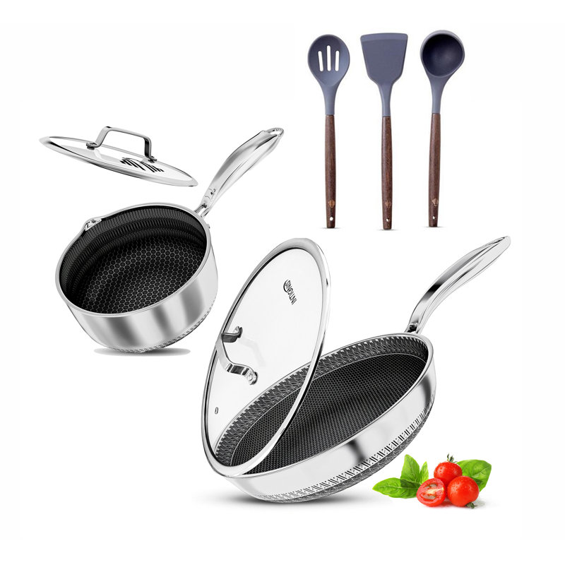 8 - Piece Non-Stick Stainless Steel Cookware Set