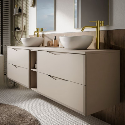 140mm Double Bathroom Vanity with Ceramic Basin