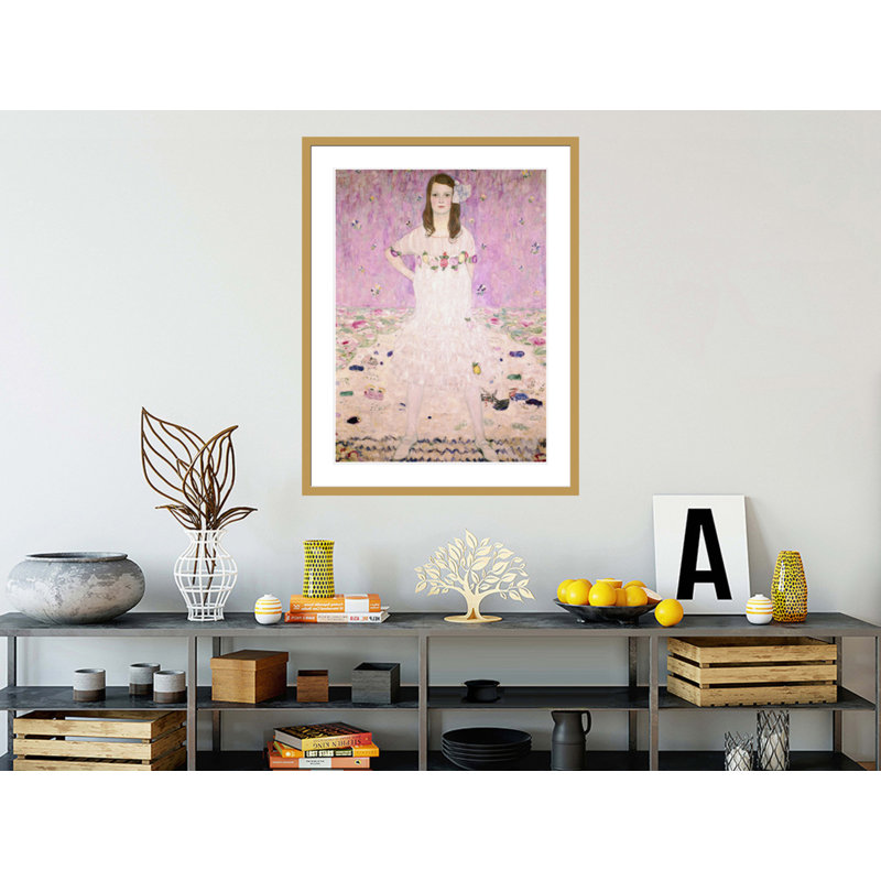 «Girl in White» par Gustav Klimt, impression giclée encadrée, H 41,5 po x l 32,02 po