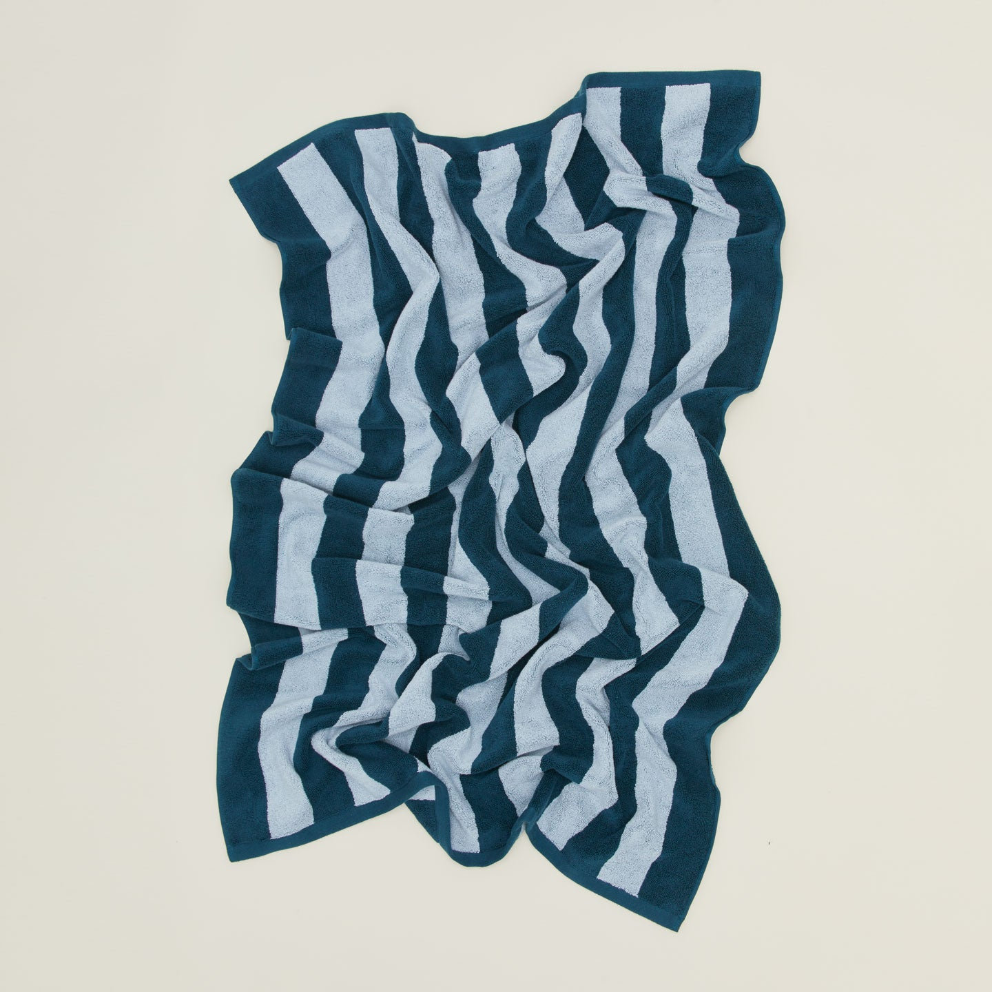 Simple Striped Cotton Towel, Sky/Peacock, Bath Sheet - 1 Pack
