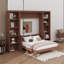 Lit escamotable double avec bureau et bibliothèque-187079613