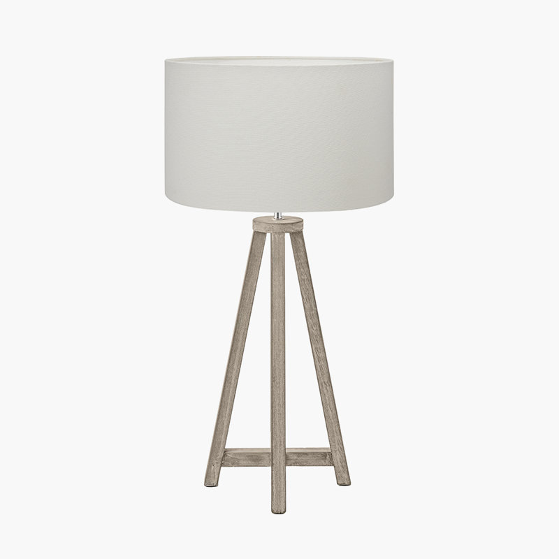 Table Lamp, Cotton, White, Grey
