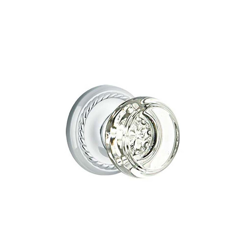 Bouton de passage avec corde rose Georgetown, Chrome poli