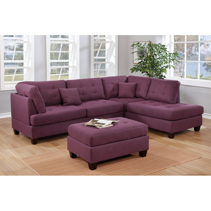 5 Seater Corner Sectional, Purple