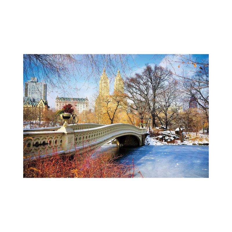 Frozen Central Park Bow Bridge New York City by Susanne Kremer - Wrapped Canvas Gallery-Wrapped Canvas Giclée