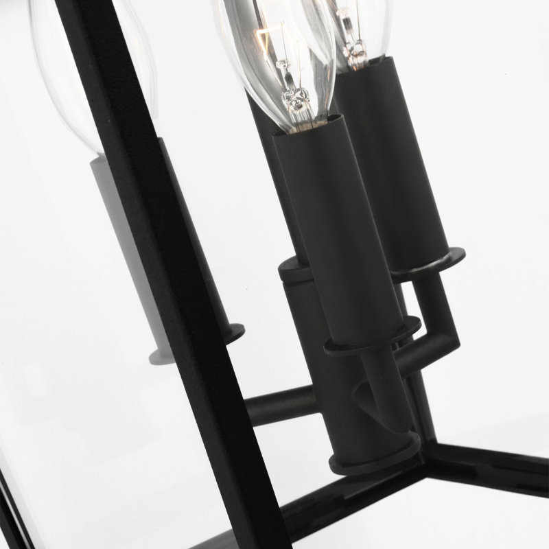 Linton Large Lantern from Generation Lighting , 3, Textured Black, 20.25" H x 9.75" W x 10.625" D