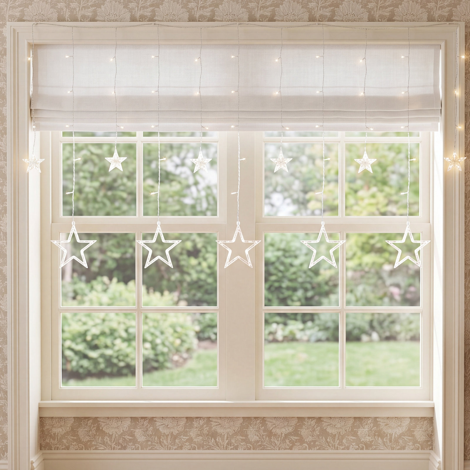 12-Count Star LED Icicle String Lights