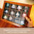 Mini Wood Display Cabinet With Clear Cover, 12-Slot Collectibles Wall Shelf, Vintage Style