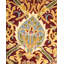 Tapis beige / rouge noué à la main de conception unique 9 pi 10 po x 11 pi 3 po Shevaun
