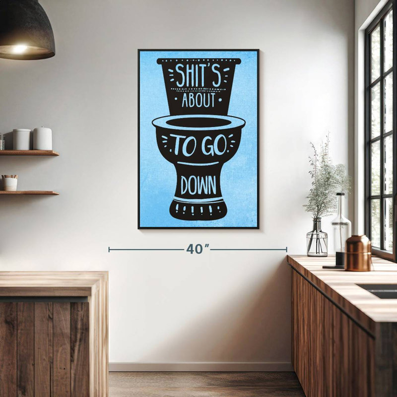 «Shit's About To Go Down II», Cadre flottant noir, 27 po x 40 po