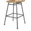 2 tabourets de bar d'extérieur - look moderne, pieds inclinés, structure en fer noir,