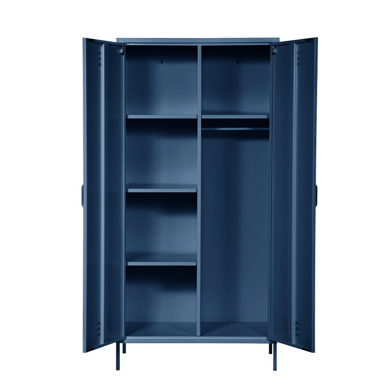 Nikeria 2 Door Steel Wardrobe, Navy