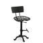 Rustic Black 22-33" Adjustable Tractor Seat Barstool with Backrest-66930068
