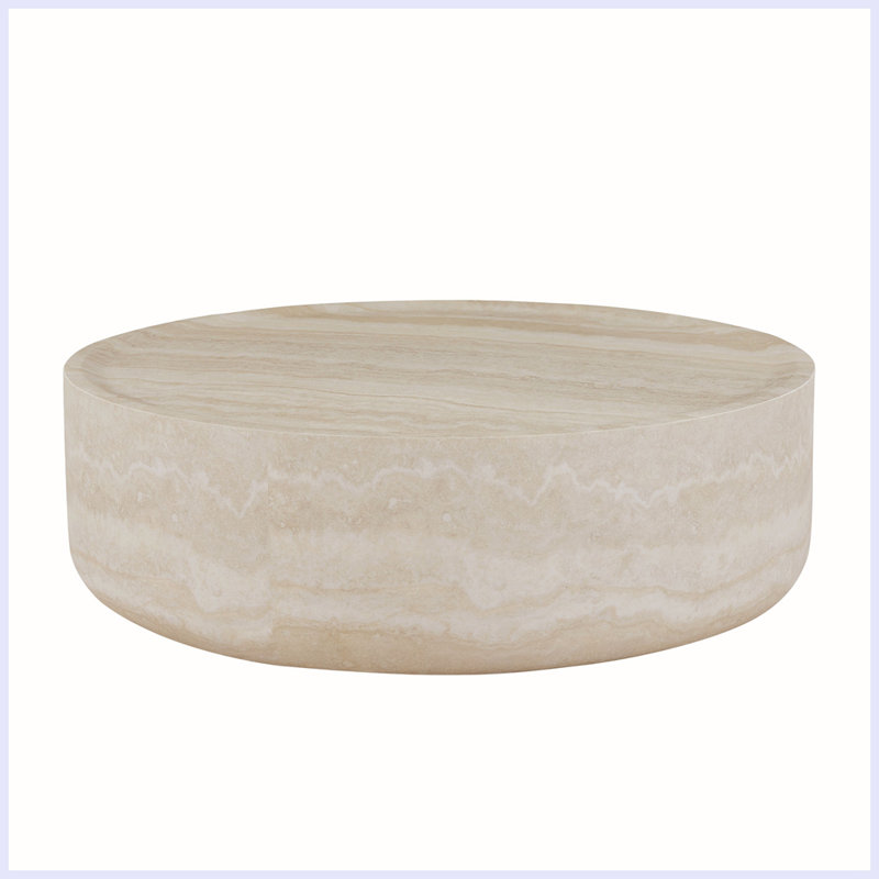 Table basse moderne pour le salon, H 12 po x L 31,5 po x l 31,5 po, Crème, crème