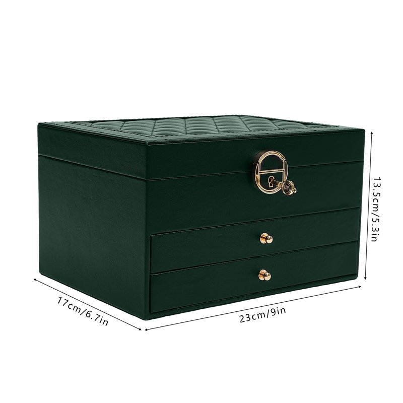 3-layer Jewelry Watch Organizer Box, Green