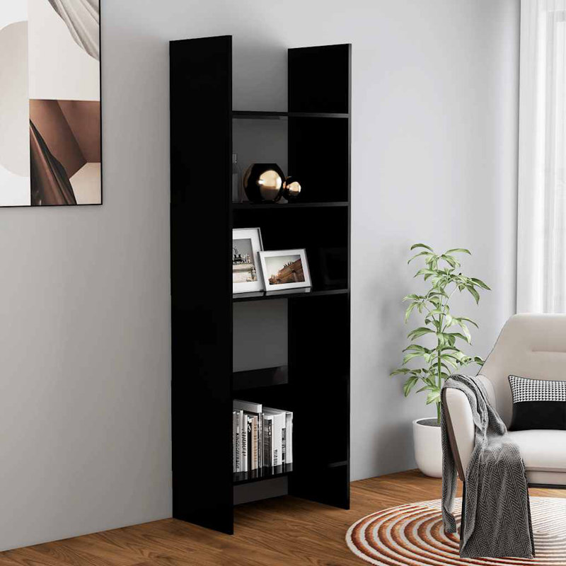 Dorith 180cm H Standard Bookcase, Black, 180cm H x 60cm W x 35cm D