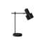Éclairage, H 21 po, lampe de table, port USB inclus, métal noir, abat-jour noir, moderne