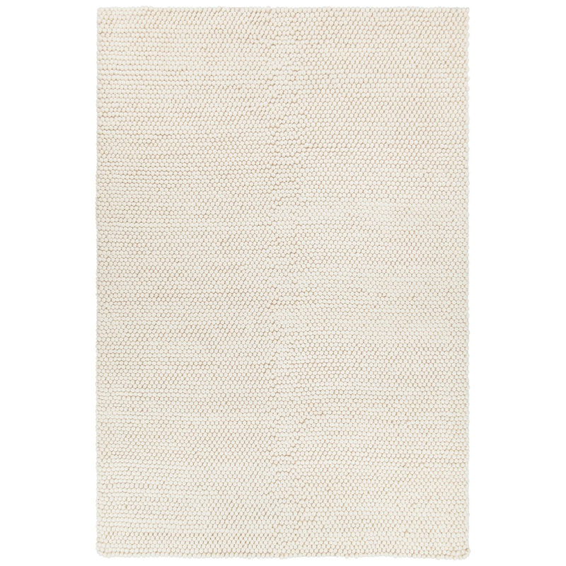 Tapis blanc tissé à la main Ambrose, Rectangle 5 pi x 7 pi 6 po