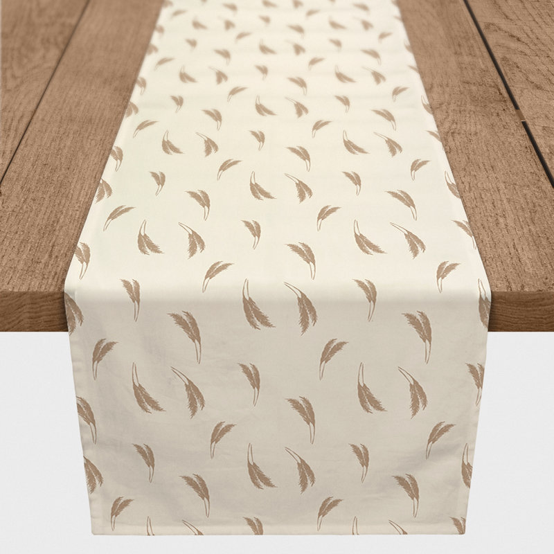Rectangular Table Runner, 72" x 16", Cream/Brown