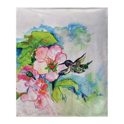 Jeté colibri et hibiscus 