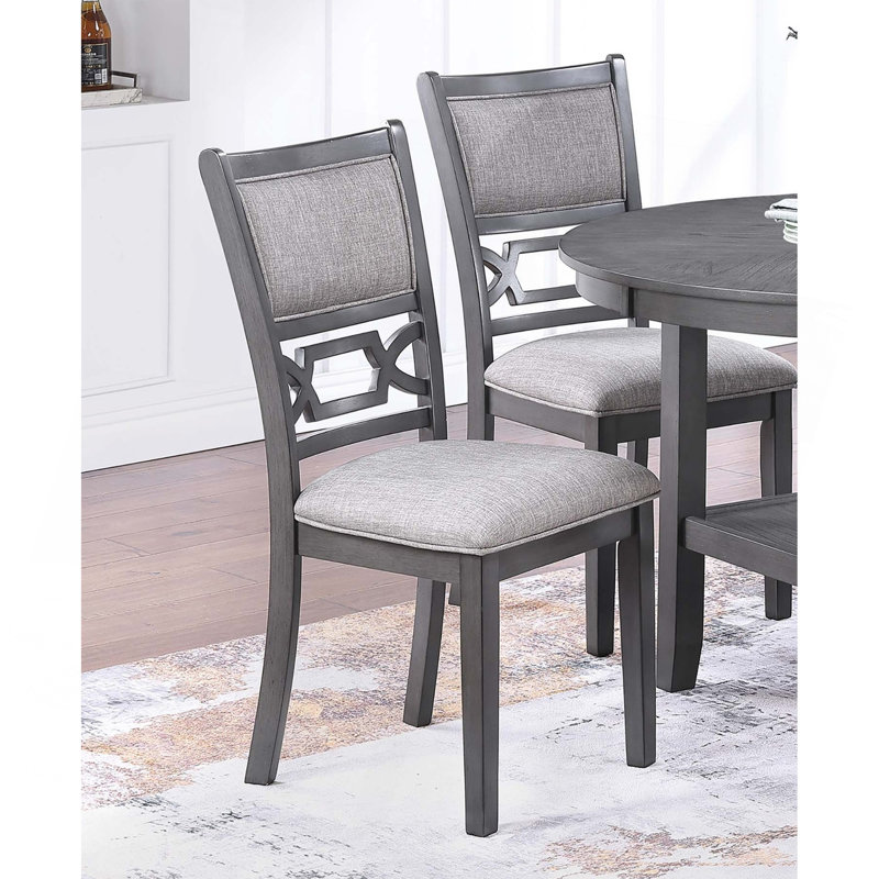 Ensemble de salle à manger 5 pièces gris de couleur grise avec 8 chaises d'appoint au design unique et moderne
