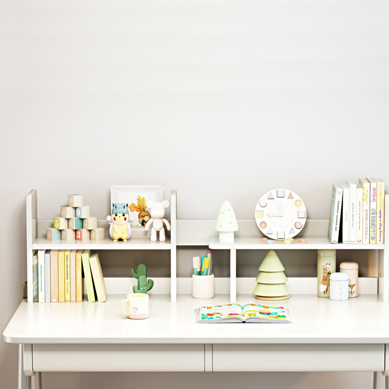  39.4" W Kids Writing Desk Learning Desk Set with Chair, White