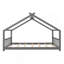 Lit double en bois, gris