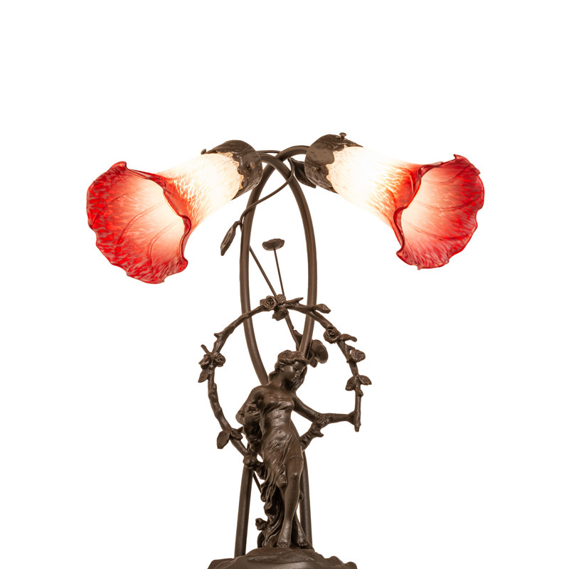 Diop Table Lamp, Red/White