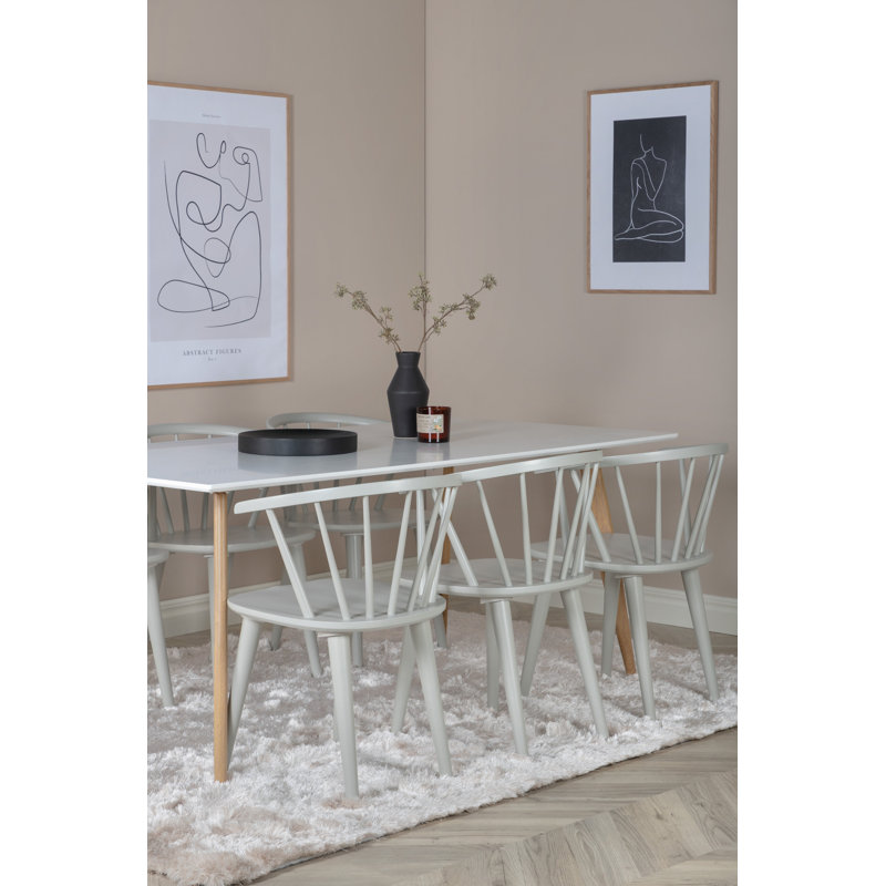 Carney 6 - Person Dining Set, Light Grey, Light Grey