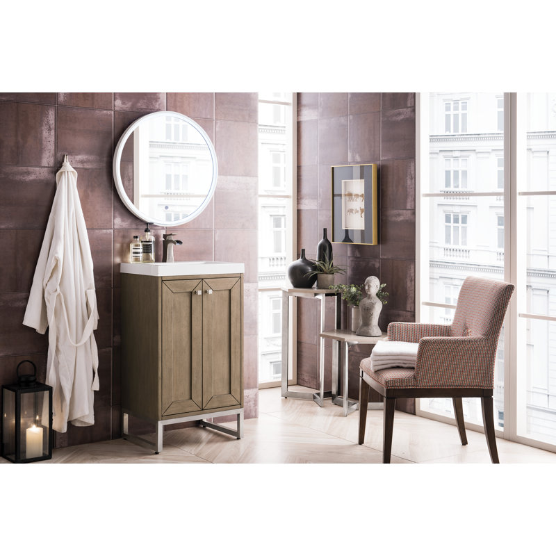 Chianti 20'' W Single Vanity, Glossy White, Brushed Nickel