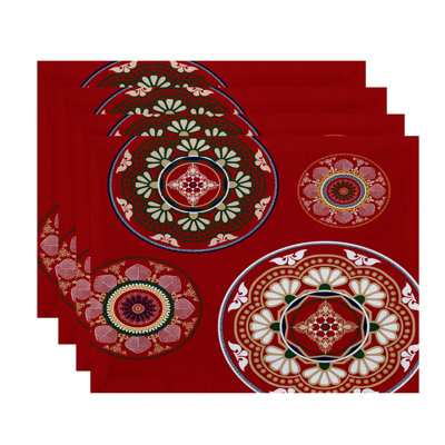 Harrel Polyester Floral Rectangle Placemat