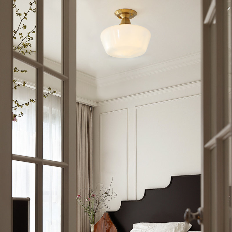 Horst 1 - Light 11.81'' Glass Shade Semi-Flush Mount Light Fixture