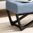 Modern Blue Bench With , 16.5" H X 46.65" W 17.5" D Waffle Stitch Seat,