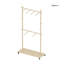 Séchoir à vêtements en bois - 6 cintres en bois, tablette réglable, roulettes, peu encombrant pour la chambre / le salon / le vestibule