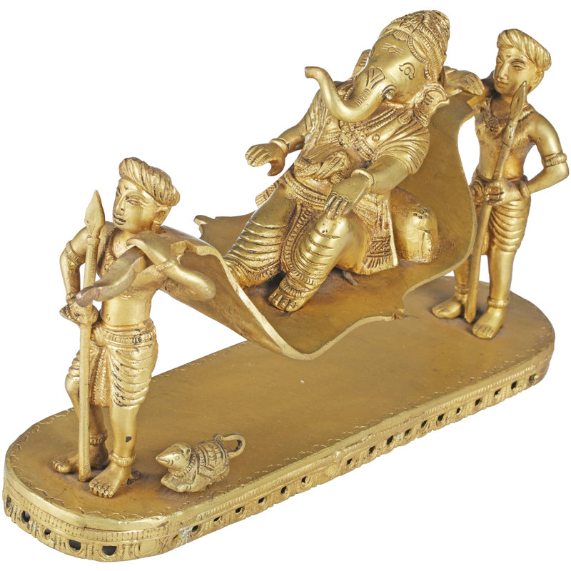 Figurine Lord Ganesha sur Palki, Or