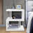 White Led Side Table Small Coffee Table For Living Room, High Gloss S Shape Sofa End Table With RGB Led Lights, 2 Tier Storage Shelves Ractangle Coffee Table For Home Office Furniture-1731662321