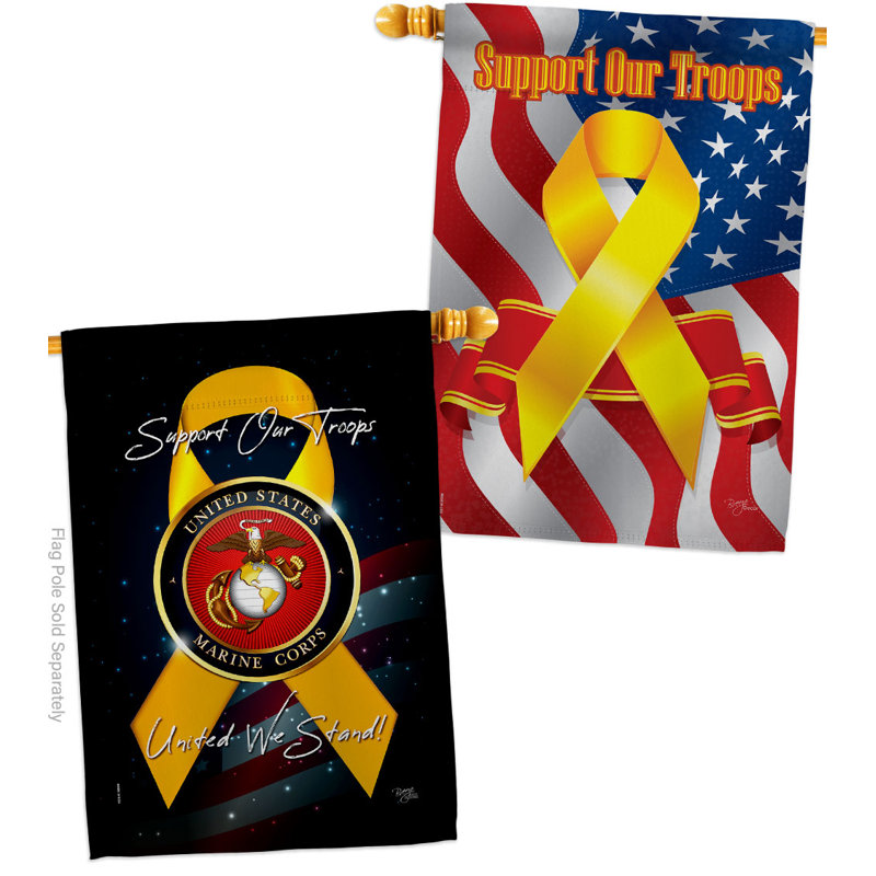 Bannière décorative en polyester / mélange de polyester 40 po x 28 po, Corps des Marines