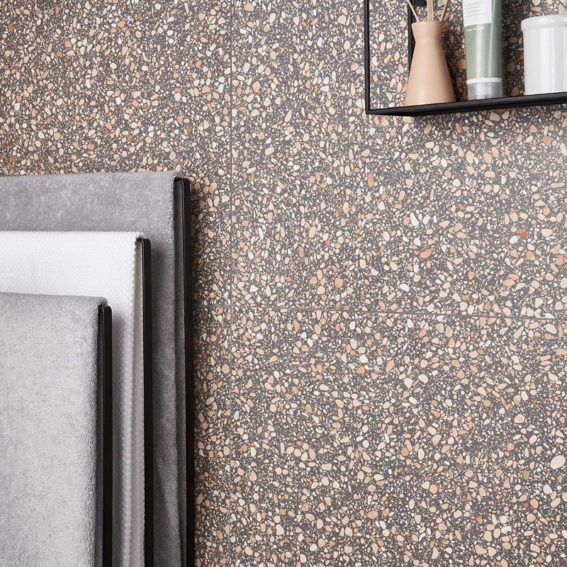 Terrazzo Italy Sacra 24x24 Honed Marble Tile, Dolce Rina Gray