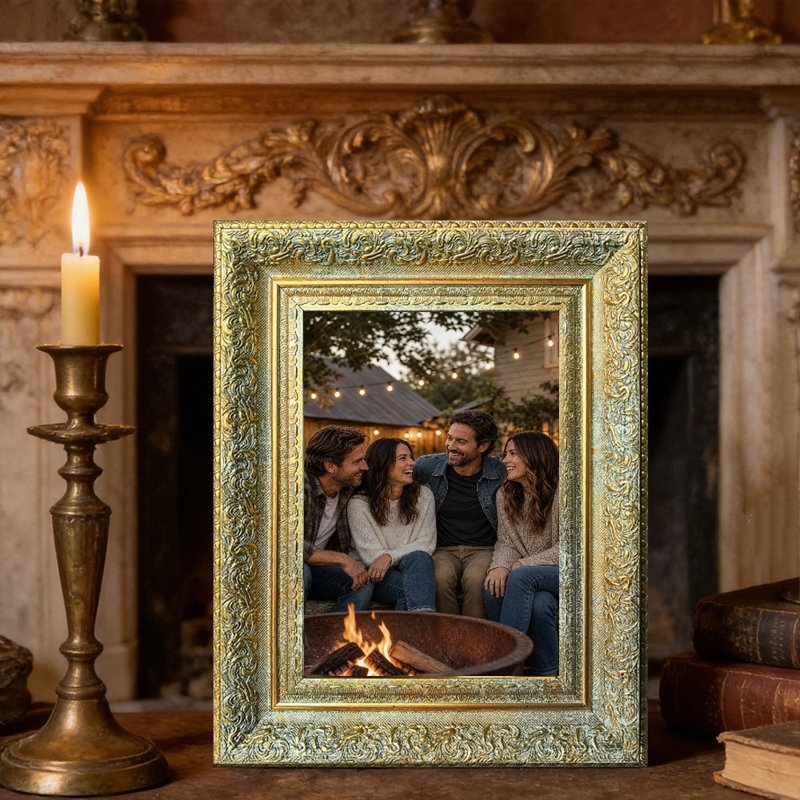 Cadre antique en or 3 pièces pour photos de 5 po x 7 po et présentation de photo