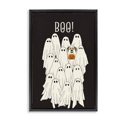 Boo Ghosts with Dog Costume Floating Frame, design by JJ Design House LLC