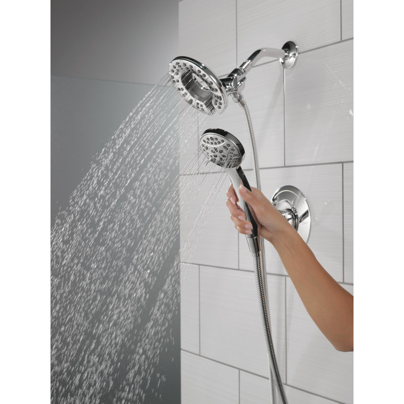 Ensemble de robinet de douche à fonction unique Delta, ensemble de garniture de douche avec double pomme de douche et valve In2ition