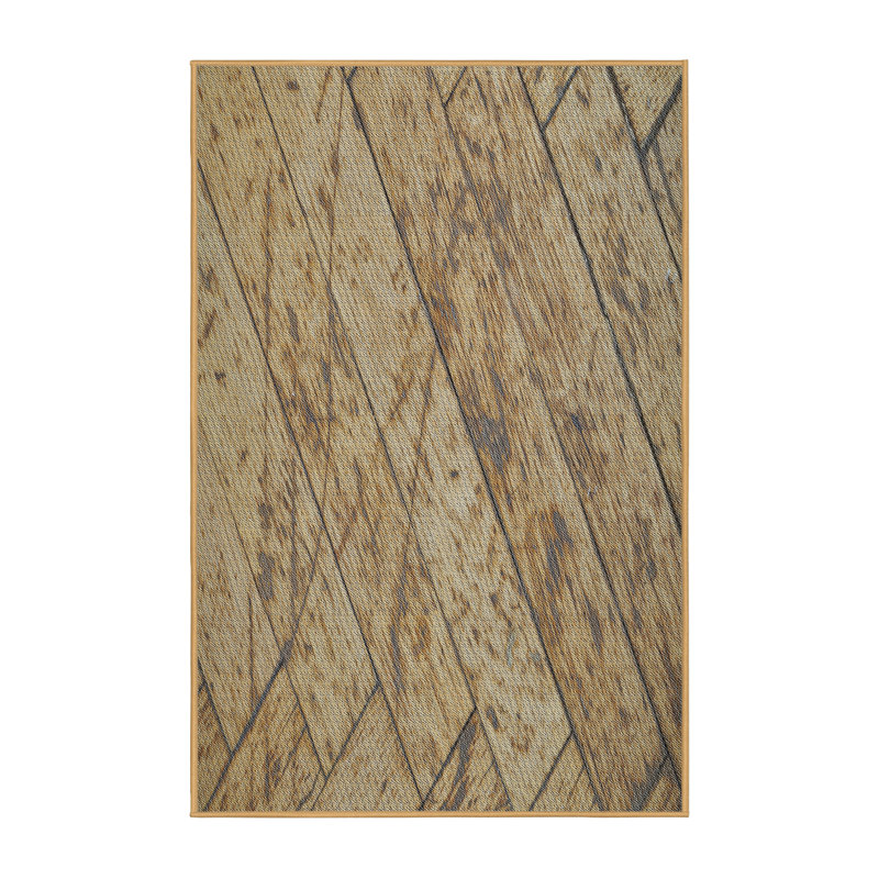 Tapis de zone brun à motif, Rectangle 3 pi x 5 pi