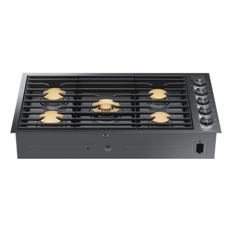 36" Gas Cooktop 5 Burners, Flush, Contemporary, NG/LP, Graphite Stainless
